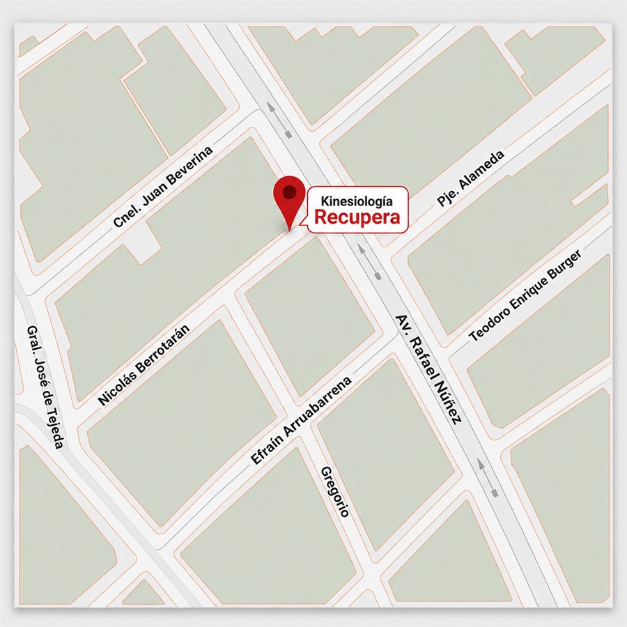 Mapa de ubicación de Recupera Kinesiología en Av. Rafael Núñez 3.850, Cerro de las Rosas, Córdoba